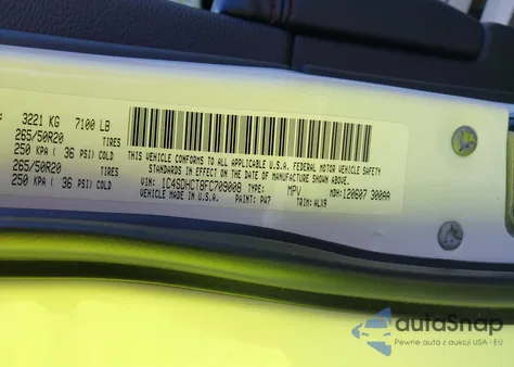 2015 Dodge Durango R/T из США, поврежденный, VIN 1C4SDHCT8FC709008